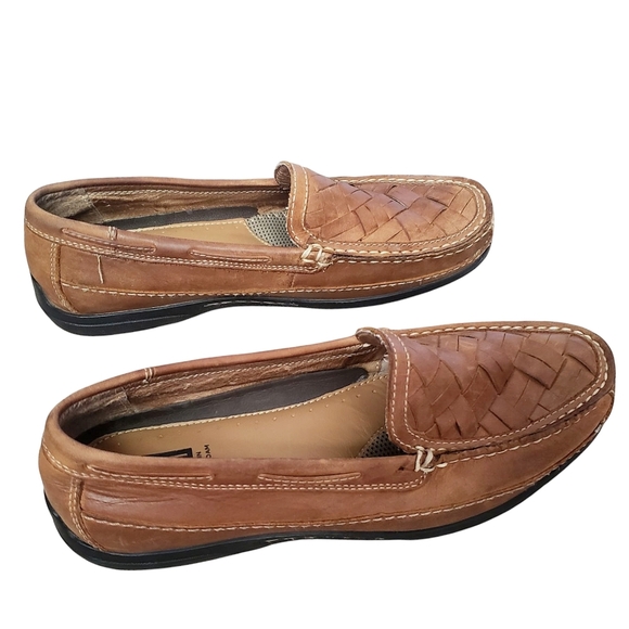 Johnston & Murphy J&M Men\'s 8.5 Brown Loafer Sheepskin Memory Foam Weaved Shoes main image 12